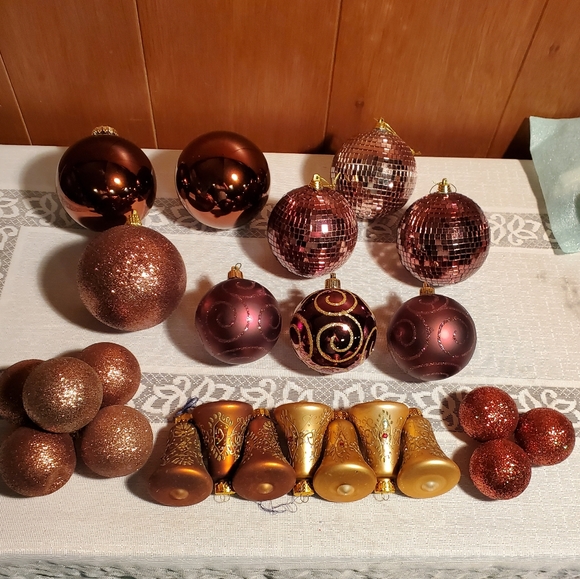 Holiday Christmas Ornaments Browns Glass Non Breaking Big Disco Balls